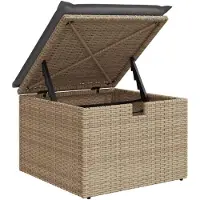 vidaXL 4-delige tuinmeubelset met kussens, beige, polyrotan