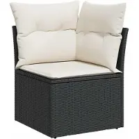 vidaXL 10-delige loungeset voor de tuin met kussens, zwart, polyrotan
