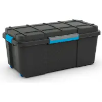 Kis Scuba opbergbox L - 80L - 78x39,5x35cm - Zwart/Blauw clips