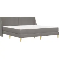 vidaXL Bedframe met matras Taupe 200 x 200 cm Polyester