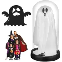 IeGeek Halloween-geest LED-decoratie, lichtgevende tuinfiguur voor buiten, Halloween-decoratie, geestlamp, lichtgevende geest in glazen bol, nachtlamp voor binnen