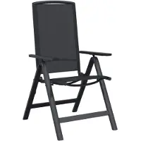 vidaXL Ligstoelen voor de tuin, 2 stuks, zwart, Textilene