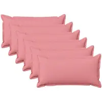vidaXL Kussen met kussen HOUTEN 6 st Roze Faux Linnen