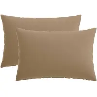 vidaXL Kussensloop 2 st HEERLEN Taupe 50 x 75 cm Polyester