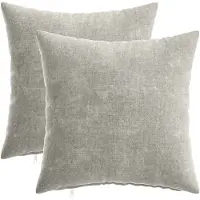 vidaXL Kussensloop 2 st HEERLEN Lichtgrijs 35 x 35 cm Chenille Stof
