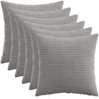 vidaXL Kussensloop 6 st HEERLEN Lichtgrijs 30 x 30 cm corduroy