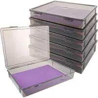 Merkloos Set van 6 A4-formaat documentenkasten, stapelbare opbergboxen