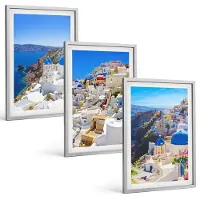 Coloray 3-Delige Schilderij Set - Landschapsarchitectuur En Uitzichten Op De Stad Oia Op Santorini, Griekenland - 40 x 60 cm - Wanddecoratie - Woonkamer Decoratie - Interieur Decoratie