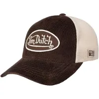 Von Dutch Pet 'Gorra marron corduroy trucker cap' bruin