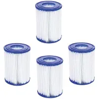Merkloos Zwembadfilter 4 Pack - Vervangende Cartridge - Compatibel met Bestway Cartridge II - Geschikt voor Filterpomp - ABS Polyester Papier - 10,6 cm x 13,6 cm - Filtercartridge