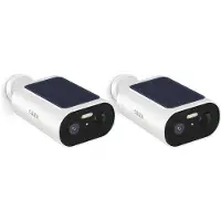 Calex Smart Outdoor Camera x2, 3MP - Draadloos - Op Zonne-Energie - WiFi 2.4GHz - Nachtzicht - Bewegingssensor - Spotlicht - Two-Way Audio - Wit