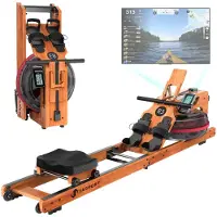 JASPORT R3 opvouwbare roeimachine vangecertificeerd eikenhout met waterweerstand, Bluetooth, LCD, Kinomap, 28 l, tot 150 kg – Cherry