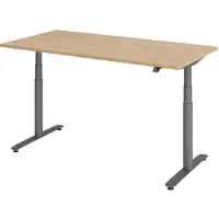 Hammerbacher Bureau XDLR elektrisch in hoogte verstelbaar 160 x 80 Eiken - Grafiet