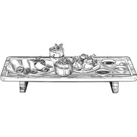 Alpina Serveerplank 43x23x5,5cm Bruin bruin Hout Serveerplank