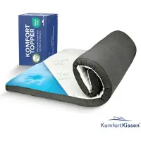 KomfortKissen Topper Matras 200x200 cm – 7cm Premium Matrastopper Traagschuim – Gel Memory Foam Topdekmatras – Afritsbare Wasbare Bamboehoes – Verkoelend & Anti-allergie – CertiPUR – Medium Hardheid