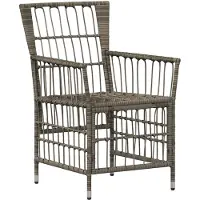 vidaXL Tuinstoelen 2 st Grijs PE rattan, Staal en Polyester Stof