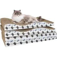 Merkloos Elzusha - Krabkarton Katten Krabplank & Slaapnest - Omkeerbaar & Gebogen Design - 2 Stuks