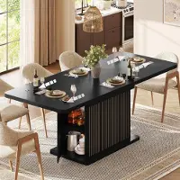 Flieks Uittrekbare eettafel 120/160x80x76 cm, keukentafel met verborgen opbergruimte, eettafel/bar tafel, zwart