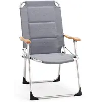 Merkloos Opklapbare tuinstoel met hoge rugleuning en comfortabele bekleding