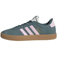 Adidas dames Vl Court teenners, tweedehands, kleur: teal/lichtroze/gouden metallic, maat: 36 2/3