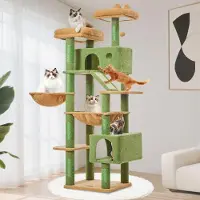 Merkloos Grote kattenboom met meerdere zitplaatsen en krabpalen