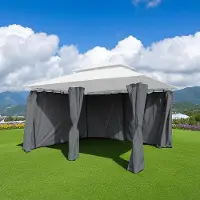 Merkloos Solidchoice - Set van 2 Waterdichte Zijkanten voor Paviljoen - 400 cm en 300 cm