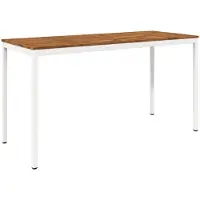Syfax Tuinbar tafel NAARDEN, natuurlijke kleur en wit, 196 x 80,5 x 105 cm