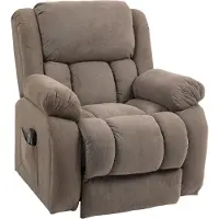 HOMCOM Multi-functional Power Lift Chair-Samt-93 x 104 x 100 cm-Braun
