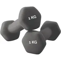 Merkloos Hexagonale Neopreen Dumbbells 2 x 1 kg, Antislip Gewichten, voor Thuis Training, Fitness