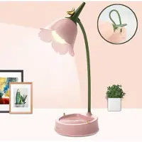 IeGeek LED bureaulamp, tafellamp met 3 lichtkleurstanden, dimbare aanraaklamp, leeslamp voor kinderen, studie, kantoor en werk, roze