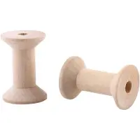 Markenlos 10 houten spoelen, leeg - natuurlijke houtkleur - garenrollen voor naaien en knutselen - 47mm x 31mm