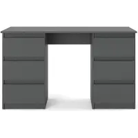 VBChome Bureau, 120x50x75 cm, antraciet. Kantoorbureau met 6 lades. Computerbureau, PC-bureau, werkplek, laptopbureau, bureau voor thuiswerken