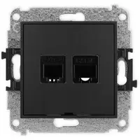 Karlik ICON telefoon-/computerstopcontact, zwart, mat