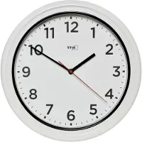 TFA-Dostmann 60.3078.02, Wandklok, Rond, Wit, Kunststof, Werkt op batterijen