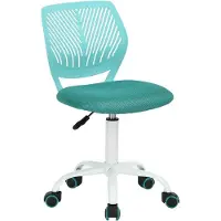Markenlos Ergonomische bureaustoel met opklapbare armleuningen - turquoise