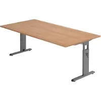 Hjh OFFICE PRO MEGA 2E G - 200 x 100 Tafelhoogte I In hoogte verstelbaar Walnoot/Grafiet