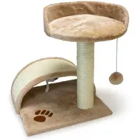 Arquivet 8435117843752 Rugkrabber met paal en boog, 50 cm, beige