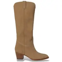 Ralph Lauren Dames Beige suède Harpher hoge laarzen (41), Leer, 3 tot 5 cm, Geen, Casual 802P12042001