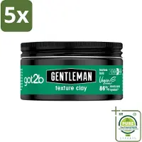 vidaXL 5 x - Texture Clay - Gentleman - 100 ml - Grootverpakking - Natuurlijke Haarlook - Matte Finish - Herenkapsel - Textuurklei - Stijlvol Haar