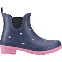 Cotswold Dames Clarence Gestippelde Enkellaarsjes (Marineblauw/Roze)