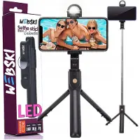 Webski Selfie Stick met Statief, LED Ringlamp en Afstandsbediening