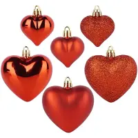 Koopman Kerstbal heart 8x65/8x45 mm roo Nampook