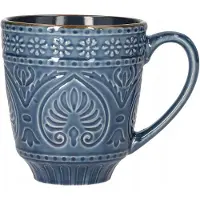 Homla INDIE mok, 0,4L, marineblauw, met gouden rand
