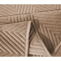 Cotton World Luxe Velours Dekbedovertrek 200x220cm Visgraat Donker Beige