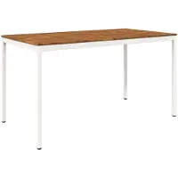 Syfax Tuinbar-tafel, natuurlijke kleur en wit, 196 x 100,5 x 105 cm
