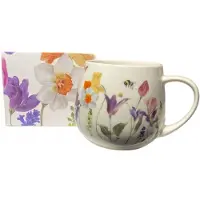 Duo Porseleinen Mok 'May' - 430 ml - Bloemendesign