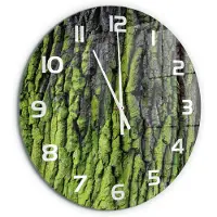 Tulup Wandklok - Boomschors Decoratieve Glazen Klok - fi60 cm - Groente Glazen Wandklok Design - Witte handen - Ronde Klok - Glazen Klok Met Print - Wandklok Glas Met Motief