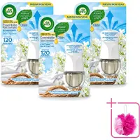Air Wick 3 x Essential Oils - Elektrische Geurverspreider Starterkit - Sering & Fris Linnen - 19ml - Bulkverpakking - Geurverspreider - Douchemop - Sering en linnen