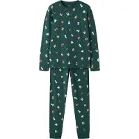Name it KIDS pyjama met print - groen Jongens/Meisjes Stretchkatoen Ronde hals - maat 116