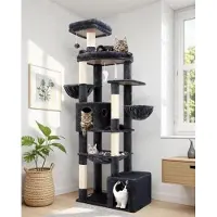 OEM Klimstructuur XXL - Donkergrijs - 194 cm hoog - geschikt voor 3-5 grote katten